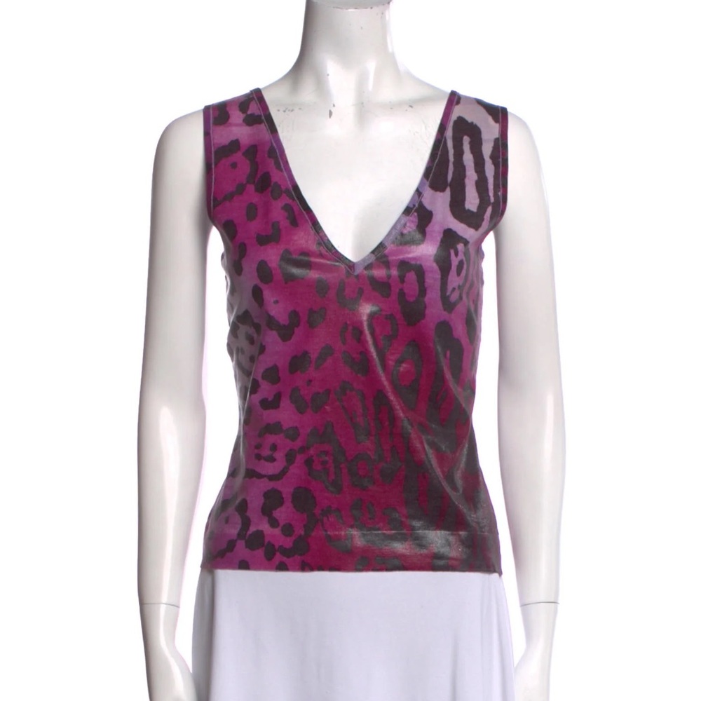 Dior galliano 2004 leopard tank top